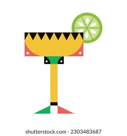 vector mexican cocktail cartoon illustration isolated sticker