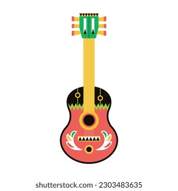 vector mexican guitar cartoon illustration isolated sticker