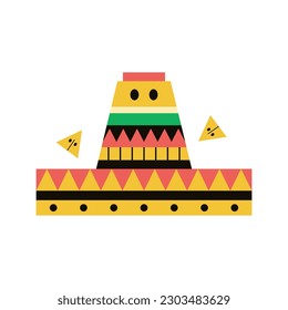 vector mexican hat cartoon illustration isolated sticker