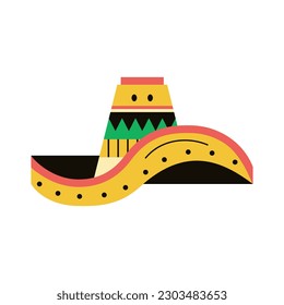 vector mexican hat cartoon illustration isolated sticker