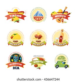 Vector mexican logo and badge design. Illustration isolate on white background