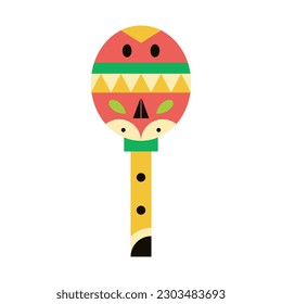 vector mexican maraca cartoon illustration isolated sticker