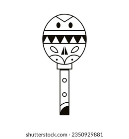 vector mexican maraca cartoon illustration isolated sticker