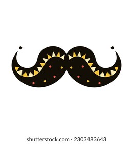 vector mexican moustache cartoon illustration isolated sticker