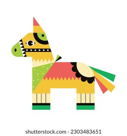 vector mexican pinata cartoon illustration isolated sticker