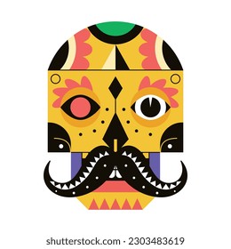 vector mexican skill moustache cartoon illustration isolated sticker