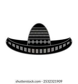 Vetor sombrero mexicano. Símbolo Cinco de mayo isolado no fundo branco.