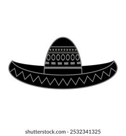 Vector Mexican sombrero. Cinco de mayo symbol isolated on white background.