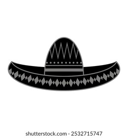 Vetor sombrero mexicano. Símbolo Cinco de mayo isolado no fundo branco.