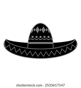 Vetor sombrero mexicano. Símbolo Cinco de mayo isolado no fundo branco.