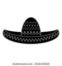 Vetor sombrero mexicano. Símbolo Cinco de mayo isolado no fundo branco.