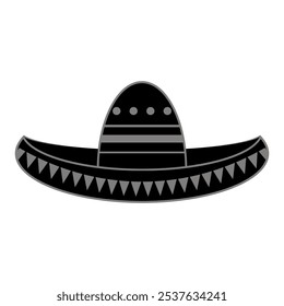 Vetor sombrero mexicano. Símbolo Cinco de mayo isolado no fundo branco.