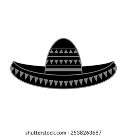 Vetor sombrero mexicano. Símbolo Cinco de mayo isolado no fundo branco.