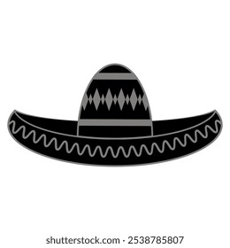 Vetor sombrero mexicano. Símbolo Cinco de mayo isolado no fundo branco.