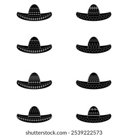 Vetor sombrero mexicano. Símbolo Cinco de mayo isolado no fundo branco.