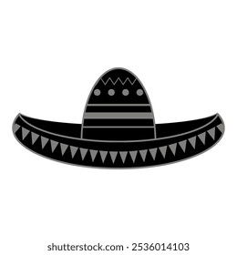 Vector Mexican sombrero icon. Cinco de mayo symbol isolated on white background.