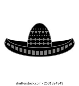 Vector Mexican sombrero with maracas. Cinco de mayo symbol isolated on white background.