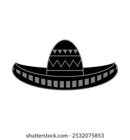 Vetor sombrero mexicano com maracas. Símbolo Cinco de mayo isolado no fundo branco.