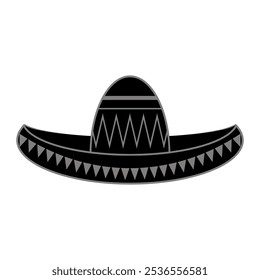 Vetor sombrero mexicano com maracas. Símbolo Cinco de mayo isolado no fundo branco.