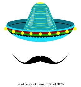 vector Mexican sombrero with a mustache
