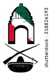 Vector Mexican Symbols on White Background, Eps 8 Vector, raster Version Available