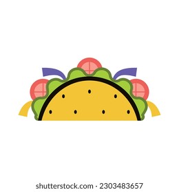 vector mexican taco cartoon illustration isolated sticker