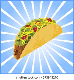 vector Mexican tacos on a white background