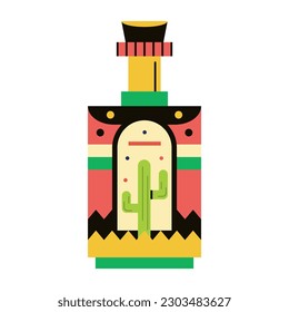 vector mexican tequila cartoon illustration isolated sticker