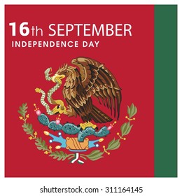 Vector Mexico Independence Day 16 September Celebration Card. Illustration