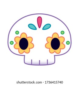 Vector Mexico Kawaii Cute Cartoon Day of the Dead Catrina Isolated