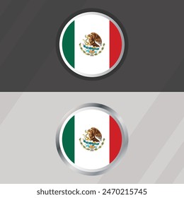 Vector Mexico Round Flag Template