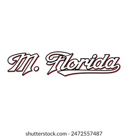 Vector Miami Florida text typography design for tshirt hoodie baseball cap jacket and other uses vector