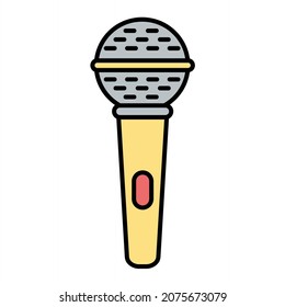Vector Mic Filled Outline Icon Design
