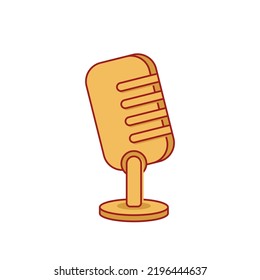 Icono de micrófono vector, icono de ilustración de podcast, ilustración de icono plana editable