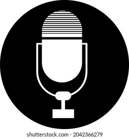 símbolo de icono de micrófono vector en la ilustración de vector de círculo...5.º escalada