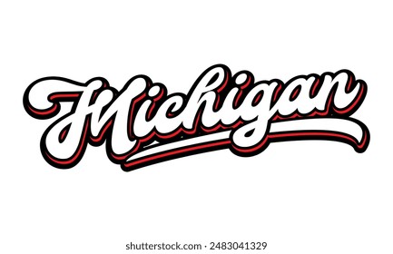 Vector Michigan text typography design for tshirt hoodie baseball cap jacket and other uses vector	