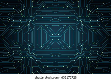 Vector Micro Chip, Micro Scheme Elements Design. Abstract Technology, IT Thematic Background. Future Technologies Background 