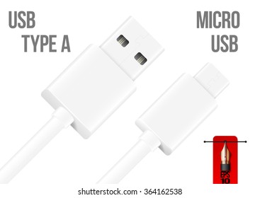 Vector micro usb to usb type A cable