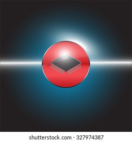 Vector Microchip with light beam background