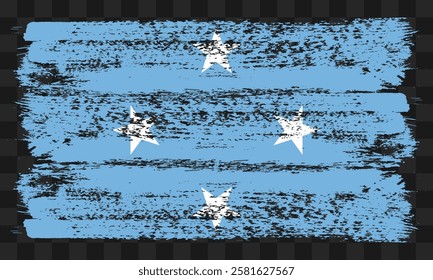 Vector Micronesia flag in grunge style on transparent background