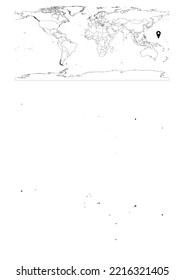 Vector Micronesia map, map of Micronesia showing country location on world with solid and outline maps for Micronesia on white background. File is suitable for digital editing and prints of all sizes.