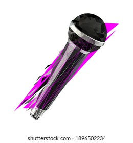 Vector microphoine in low poly style