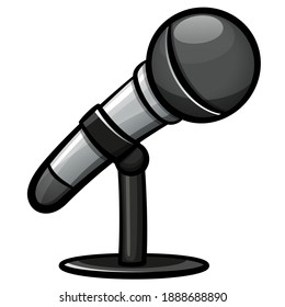 Vector microphone audio cartoon design