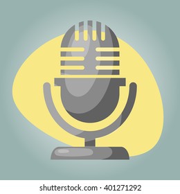 Vector microphone colorful icon