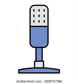 Vector Microphone Filled Outline Icon Design

