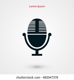 Vector microphone icon, flat design best vector icon