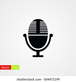 Vector microphone icon, flat design best vector icon