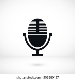 Vector microphone icon, flat design best vector icon