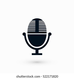 Vector microphone icon, flat design best vector icon