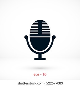 Vector microphone icon, flat design best vector icon